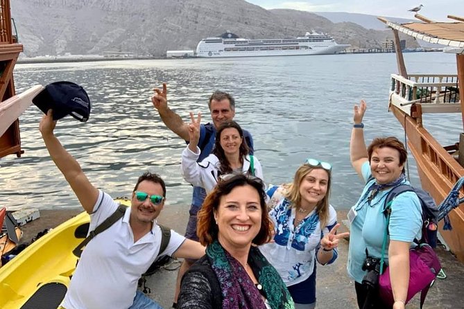 Khasab Dhow Cruise Full day, Buffet Lunch on Board, swimming - Dolphins, Fisherman Villages, and the fjord Views You Came For