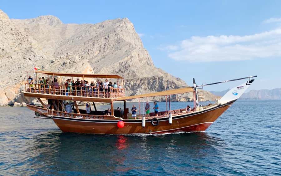 Khasab: Dolphin Watching Day Tour with Snorkeling & Lunch - Telegraph Island at about 11:45 AM, plus the first swim and snorkel