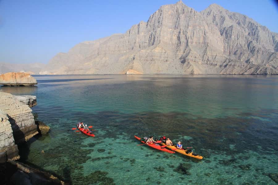 Khasab Musandam |Telegraph Island |Dhow Cruise | Dolphins - Seebi Island Water Break: Snorkeling and Kayaking Options