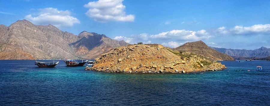 Khasab Musandam |Telegraph Island |Dhow Cruise | Dolphins - Telegraph Island: British Cables and Clear-Water Snorkel Time