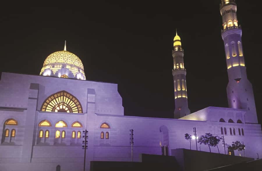 Muscat Nights: Local Dinner & City Lights from Muscat - Al Alam Palace gates by night: Jalali and Mirani framing your photos