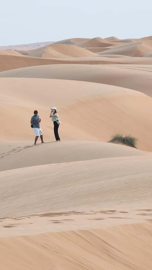 Sunset at wahiba desert - The transfer into Wahiba Sands, how the vibe changes on the way